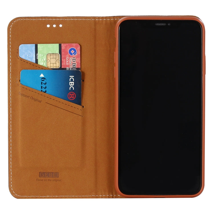 For iPhone XS Max GEBEI Top-grain Leather Horizontal Flip Protective Case with Holder & Card Slots(Brown) - HoMEdemic™ 