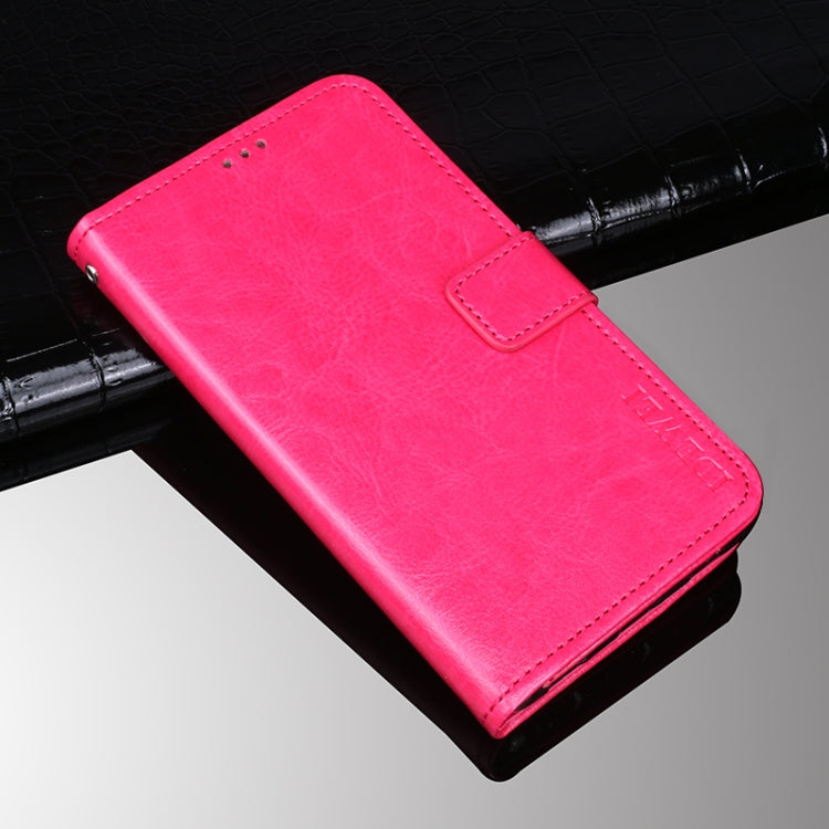 For iPhone 13 idewei Crazy Horse Texture Horizontal Flip Leather Case with Holder & Card Slots & Wallet(Rose Red) - HoMEdemic™ 