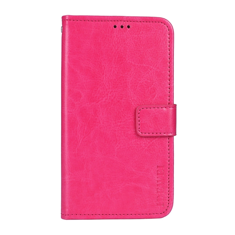 For iPhone 13 idewei Crazy Horse Texture Horizontal Flip Leather Case with Holder & Card Slots & Wallet(Rose Red) - HoMEdemic™ 