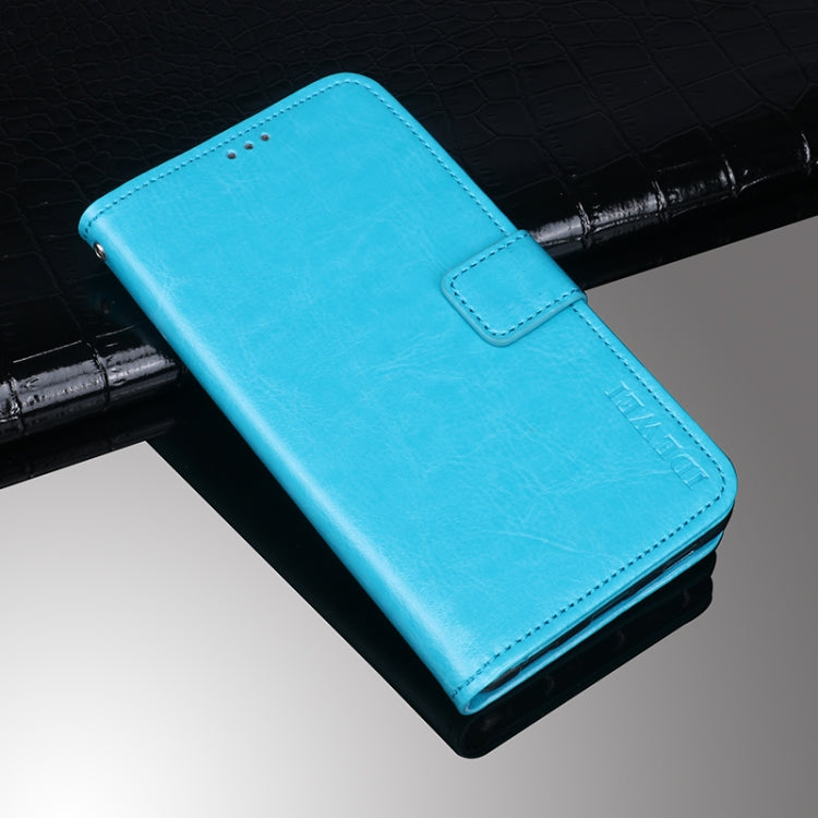 For iPhone 13 idewei Crazy Horse Texture Horizontal Flip Leather Case with Holder & Card Slots & Wallet(Sky Blue) - HoMEdemic™ 