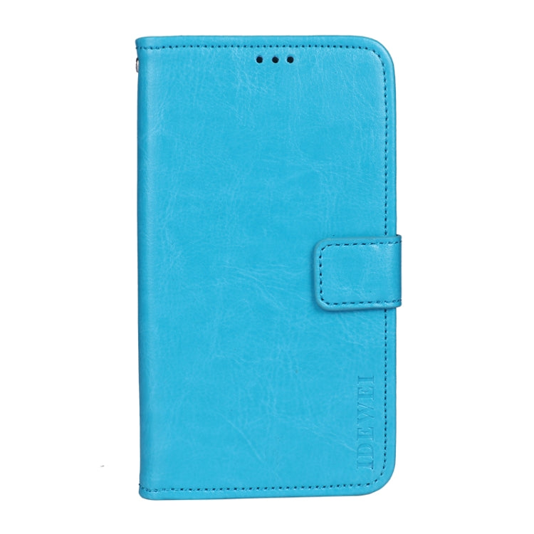 For iPhone 13 idewei Crazy Horse Texture Horizontal Flip Leather Case with Holder & Card Slots & Wallet(Sky Blue) - HoMEdemic™ 