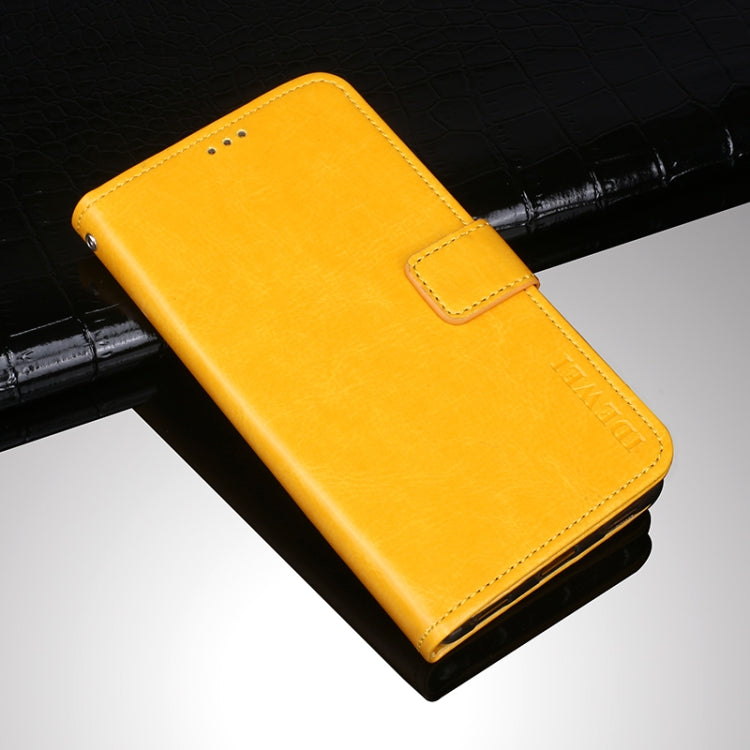 For iPhone 13 idewei Crazy Horse Texture Horizontal Flip Leather Case with Holder & Card Slots & Wallet(Yellow) - HoMEdemic™ 