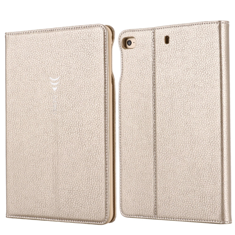 For iPad Mini 2019 & 4 & 3 & 2 & 1 GEBEI PU+TPU Horizontal Flip Protective Case with Holder & Card Slots(Gold) - HoMEdemic™ 