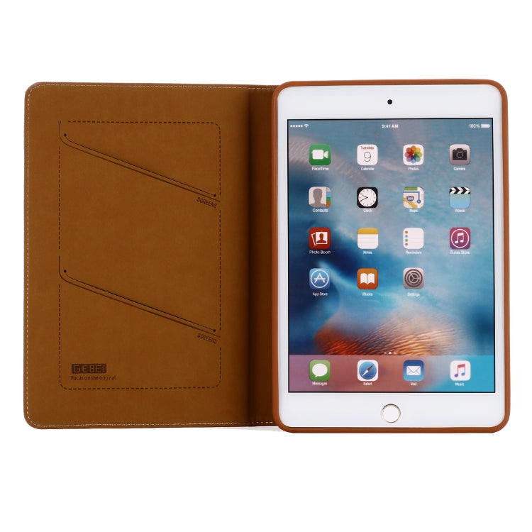 For iPad Mini 2019 & 4 & 3 & 2 & 1 GEBEI PU+TPU Horizontal Flip Protective Case with Holder & Card Slots(Brown) - HoMEdemic™ 