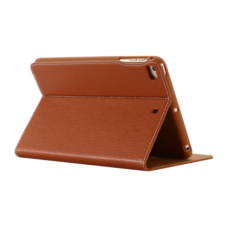 For iPad Mini 2019 & 4 & 3 & 2 & 1 GEBEI PU+TPU Horizontal Flip Protective Case with Holder & Card Slots(Brown) - HoMEdemic™ 