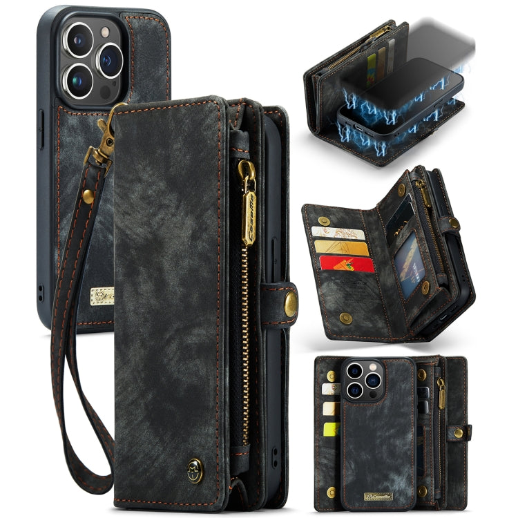 For iPhone 13 Pro Max CaseMe-008 Detachable Multifunctional Horizontal Flip Leather Case with Card Slot & Holder & Zipper Wallet & Photo Frame (Black) - HoMEdemic™ 
