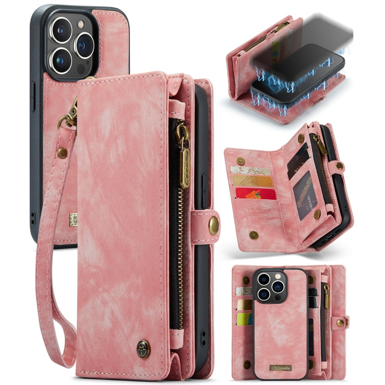 For iPhone 13 Pro Max CaseMe-008 Detachable Multifunctional Horizontal Flip Leather Case(Pink) - HoMEdemic™ 