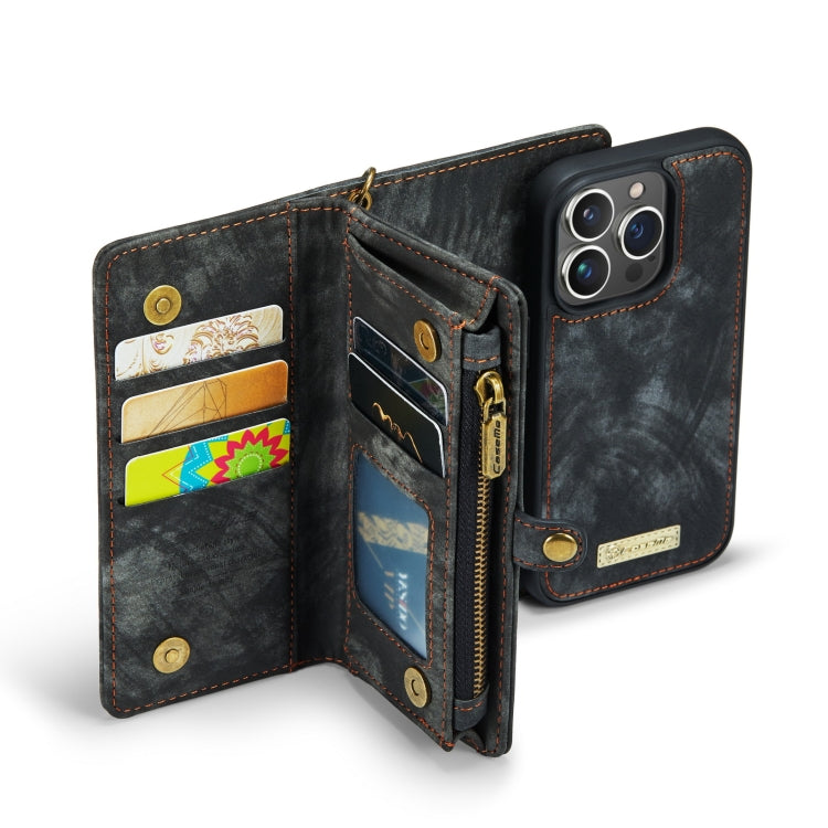 For iPhone 13 Pro CaseMe-008 Detachable Multifunctional Horizontal Flip Leather Case with Card Slot & Holder & Zipper Wallet & Photo Frame (Black) - HoMEdemic™ 