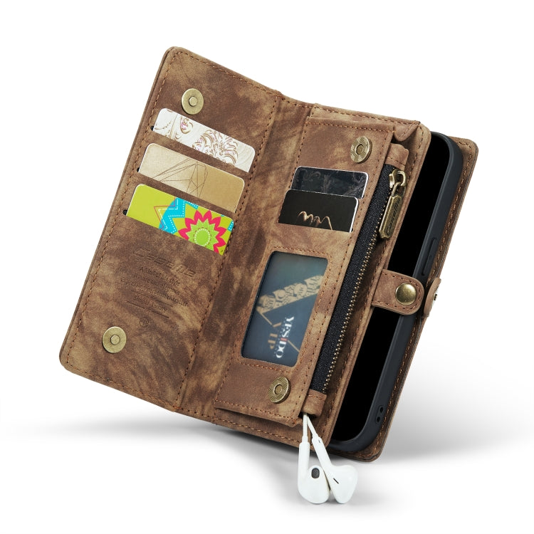 For iPhone 13 Pro CaseMe-008 Detachable Multifunctional Horizontal Flip Leather Case with Card Slot & Holder & Zipper Wallet & Photo Frame (Brown) - HoMEdemic™ 