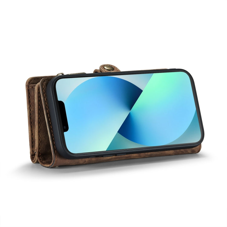 For iPhone 13 Pro CaseMe-008 Detachable Multifunctional Horizontal Flip Leather Case with Card Slot & Holder & Zipper Wallet & Photo Frame (Brown) - HoMEdemic™ 