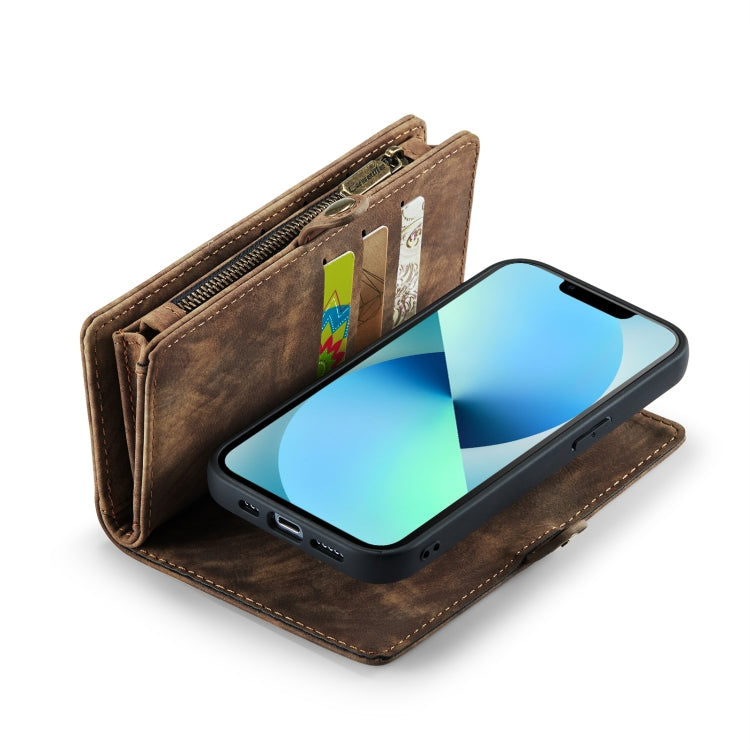 For iPhone 13 Pro CaseMe-008 Detachable Multifunctional Horizontal Flip Leather Case with Card Slot & Holder & Zipper Wallet & Photo Frame (Brown) - HoMEdemic™ 