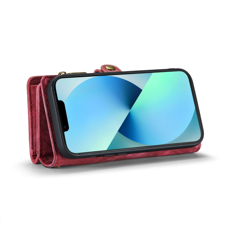 For iPhone 13 Pro CaseMe-008 Detachable Multifunctional Horizontal Flip Leather Case with Card Slot & Holder & Zipper Wallet & Photo Frame (Red) - HoMEdemic™ 