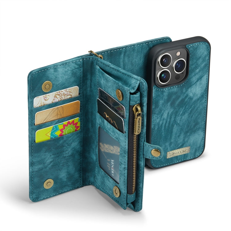 For iPhone 13 Pro CaseMe-008 Detachable Multifunctional Horizontal Flip Leather Case with Card Slot & Holder & Zipper Wallet & Photo Frame (Blue) - HoMEdemic™ 