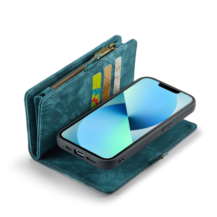 For iPhone 13 Pro CaseMe-008 Detachable Multifunctional Horizontal Flip Leather Case with Card Slot & Holder & Zipper Wallet & Photo Frame (Blue) - HoMEdemic™ 