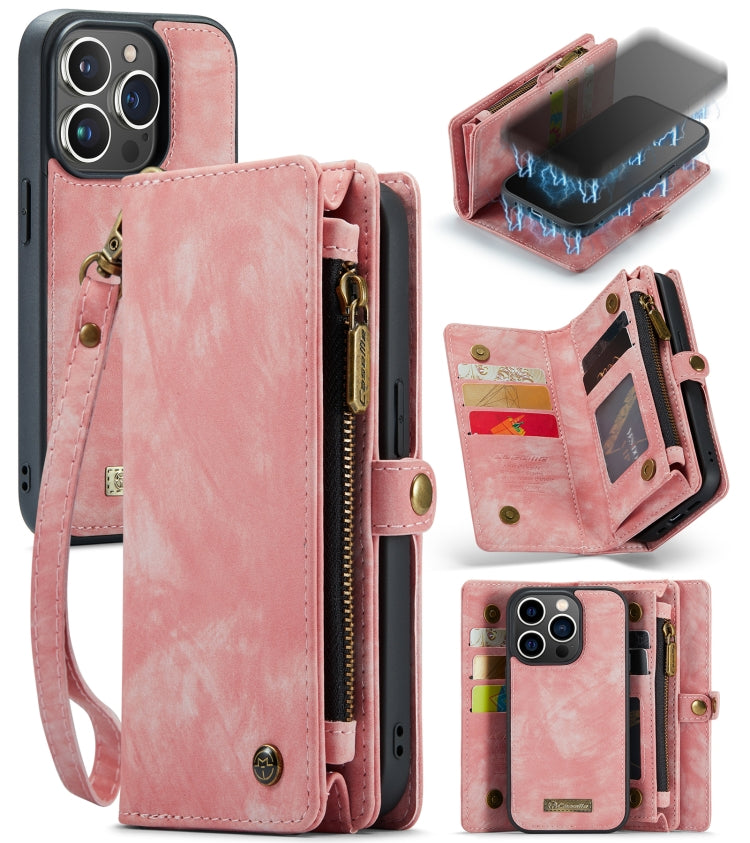 For iPhone 13 Pro CaseMe-008 Detachable Multifunctional Horizontal Flip Leather Case(Pink) - HoMEdemic™ 
