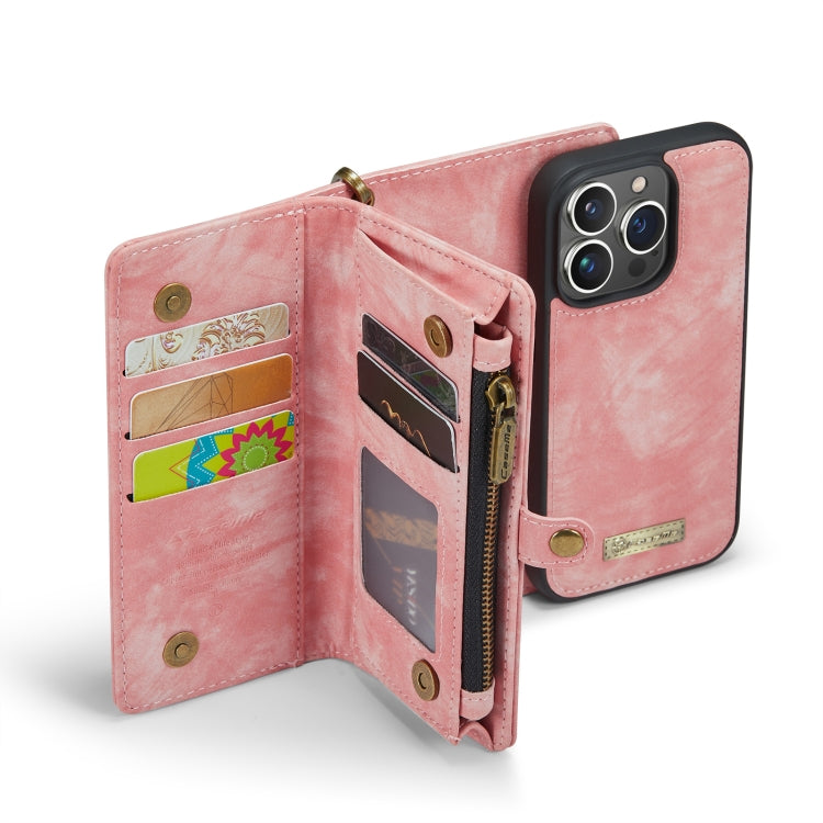 For iPhone 13 Pro CaseMe-008 Detachable Multifunctional Horizontal Flip Leather Case(Pink) - HoMEdemic™ 