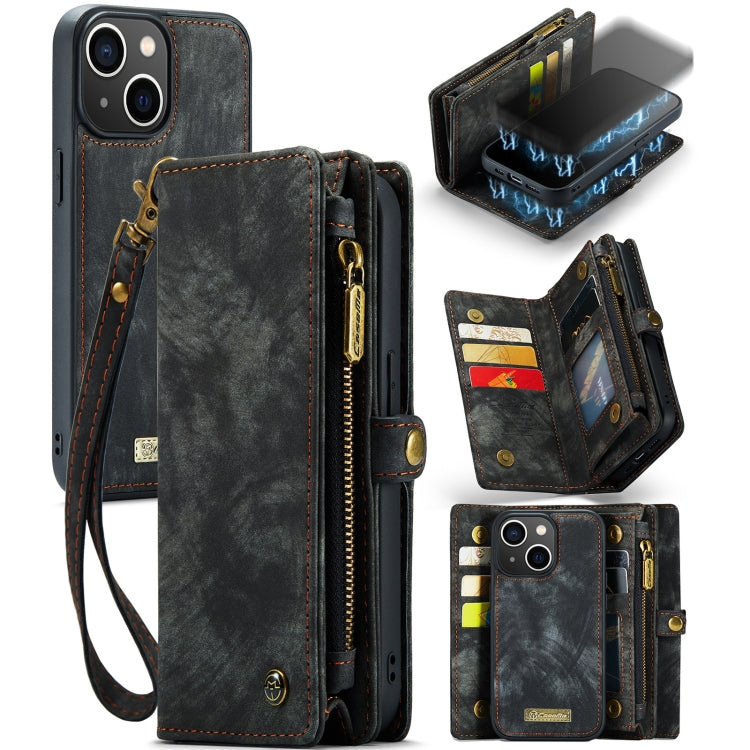 For iPhone 13 CaseMe-008 Detachable Multifunctional Horizontal Flip Leather Case with Card Slot & Holder & Zipper Wallet & Photo Frame(Black) - HoMEdemic™ 