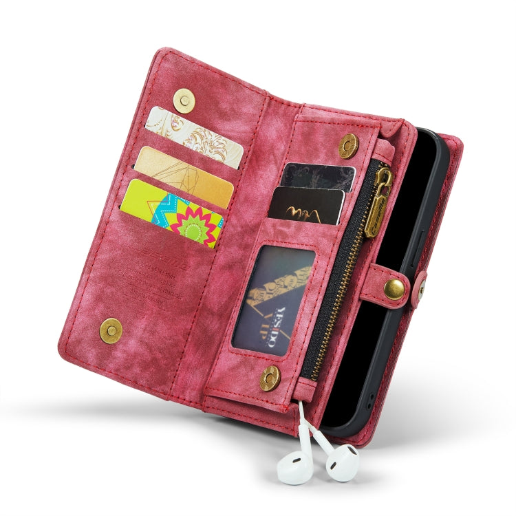 For iPhone 13 CaseMe-008 Detachable Multifunctional Horizontal Flip Leather Case with Card Slot & Holder & Zipper Wallet & Photo Frame(Red) - HoMEdemic™ 