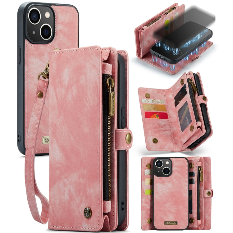 For iPhone 13 CaseMe-008 Detachable Multifunctional Horizontal Flip Leather Case(Pink) - HoMEdemic™ 