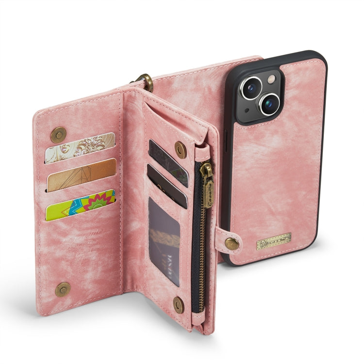 For iPhone 13 CaseMe-008 Detachable Multifunctional Horizontal Flip Leather Case(Pink) - HoMEdemic™ 