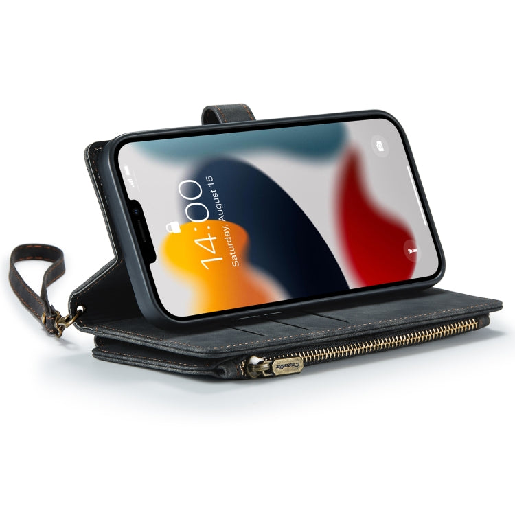 For iPhone 13 Pro Max CaseMe-C30 PU + TPU Multifunctional Horizontal Flip Leather Case with Holder & Card Slot & Wallet & Zipper Pocket (Black) - HoMEdemic™ 