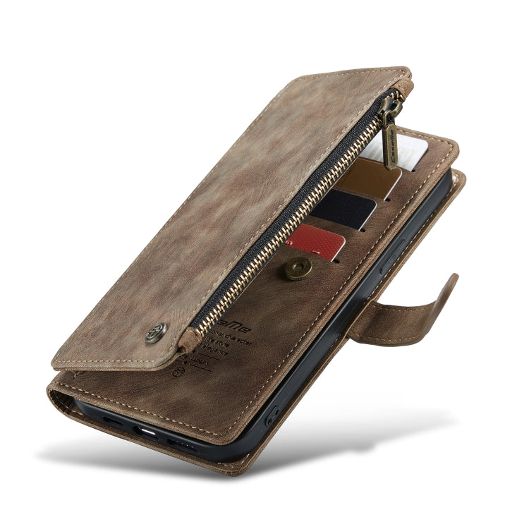 For iPhone 13 Pro Max CaseMe-C30 PU + TPU Multifunctional Horizontal Flip Leather Case with Holder & Card Slot & Wallet & Zipper Pocket (Brown) - HoMEdemic™ 