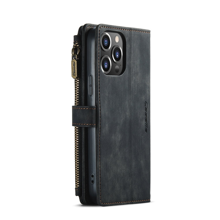 For iPhone 13 Pro CaseMe-C30 PU + TPU Multifunctional Horizontal Flip Leather Case with Holder & Card Slot & Wallet & Zipper Pocket (Black) - HoMEdemic™ 