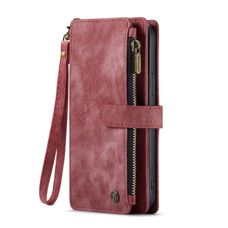 For iPhone 13 Pro CaseMe-C30 PU + TPU Multifunctional Horizontal Flip Leather Case with Holder & Card Slot & Wallet & Zipper Pocket (Red) - HoMEdemic™ 