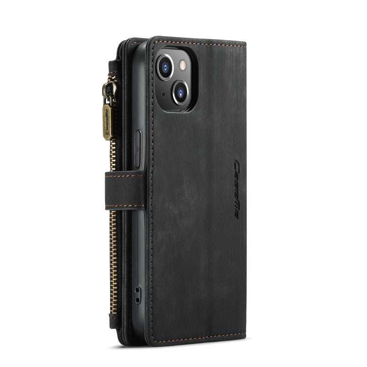 For iPhone 13 CaseMe-C30 PU + TPU Multifunctional Horizontal Flip Leather Case with Holder & Card Slot & Wallet & Zipper Pocket(Black) - HoMEdemic™ 