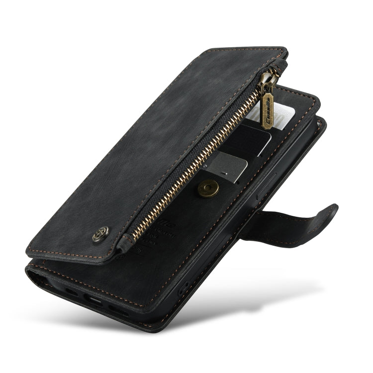 For iPhone 13 CaseMe-C30 PU + TPU Multifunctional Horizontal Flip Leather Case with Holder & Card Slot & Wallet & Zipper Pocket(Black) - HoMEdemic™ 