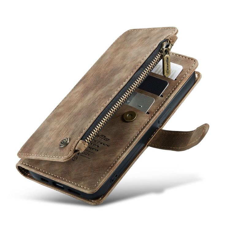 For iPhone 13 CaseMe-C30 PU + TPU Multifunctional Horizontal Flip Leather Case with Holder & Card Slot & Wallet & Zipper Pocket(Brown) - HoMEdemic™ 