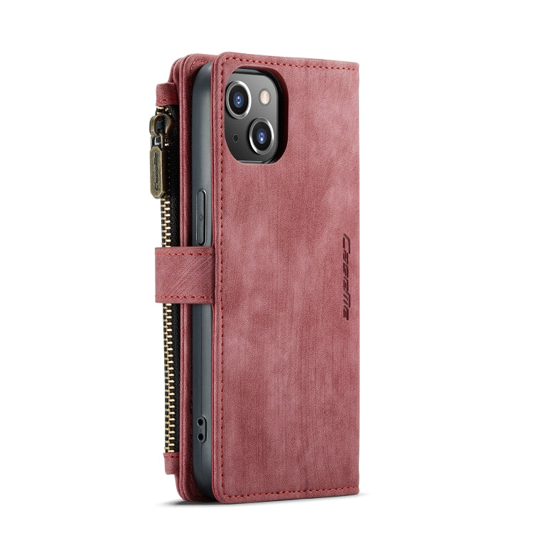 For iPhone 13 CaseMe-C30 PU + TPU Multifunctional Horizontal Flip Leather Case with Holder & Card Slot & Wallet & Zipper Pocket(Red) - HoMEdemic™ 