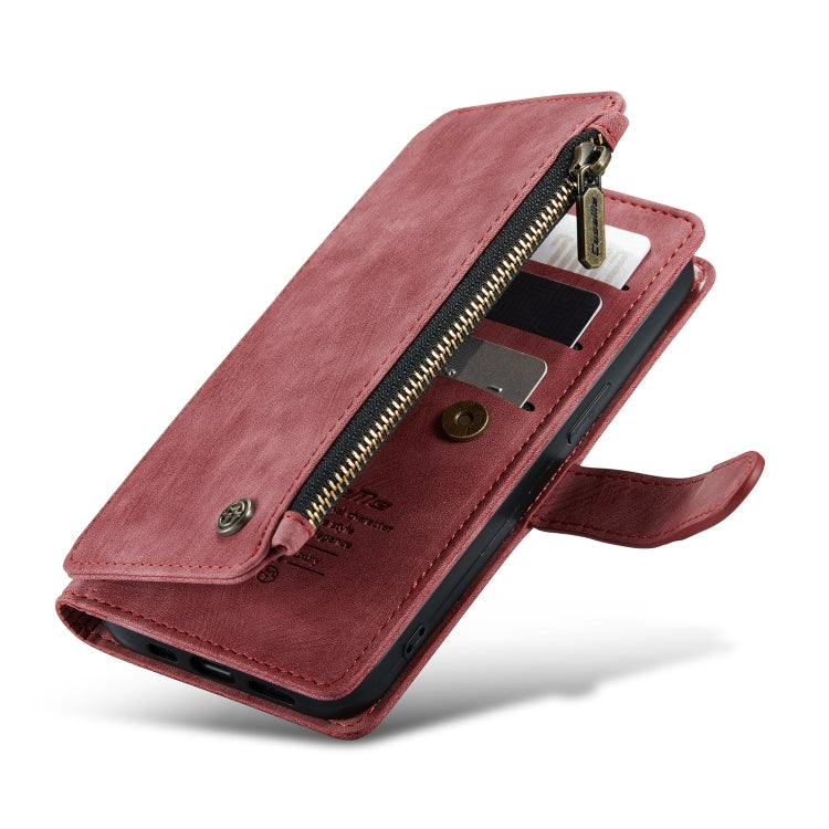 For iPhone 13 CaseMe-C30 PU + TPU Multifunctional Horizontal Flip Leather Case with Holder & Card Slot & Wallet & Zipper Pocket(Red) - HoMEdemic™ 