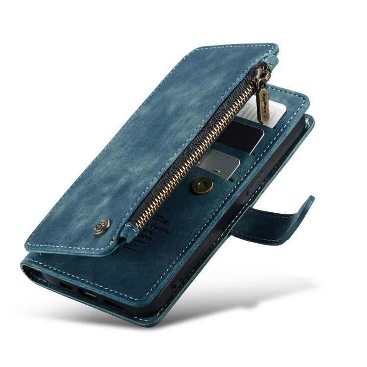For iPhone 13 CaseMe-C30 PU + TPU Multifunctional Horizontal Flip Leather Case with Holder & Card Slot & Wallet & Zipper Pocket(Blue) - HoMEdemic™ 