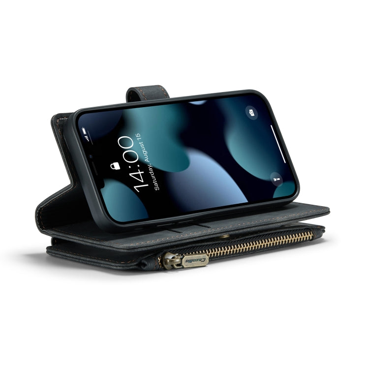 For iPhone 13 mini CaseMe-C30 PU + TPU Multifunctional Horizontal Flip Leather Case with Holder & Card Slot & Wallet & Zipper Pocket (Black) - HoMEdemic™ 