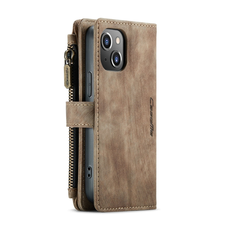 For iPhone 13 mini CaseMe-C30 PU + TPU Multifunctional Horizontal Flip Leather Case with Holder & Card Slot & Wallet & Zipper Pocket (Brown) - HoMEdemic™ 