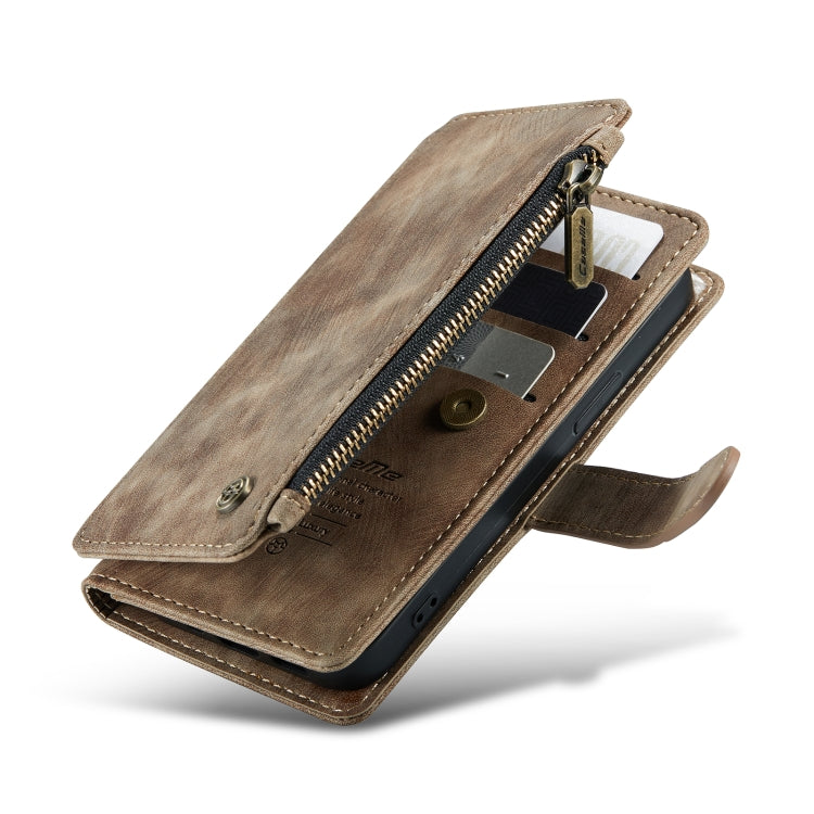 For iPhone 13 mini CaseMe-C30 PU + TPU Multifunctional Horizontal Flip Leather Case with Holder & Card Slot & Wallet & Zipper Pocket (Brown) - HoMEdemic™ 