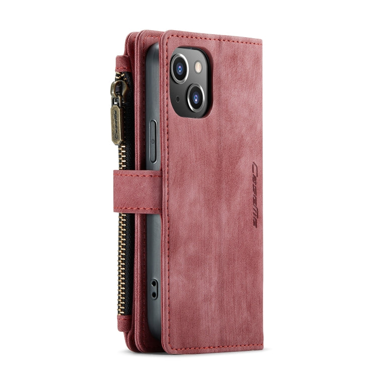 For iPhone 13 mini CaseMe-C30 PU + TPU Multifunctional Horizontal Flip Leather Case with Holder & Card Slot & Wallet & Zipper Pocket (Red) - HoMEdemic™ 