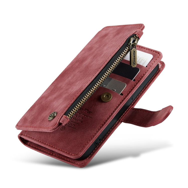 For iPhone 13 mini CaseMe-C30 PU + TPU Multifunctional Horizontal Flip Leather Case with Holder & Card Slot & Wallet & Zipper Pocket (Red) - HoMEdemic™ 