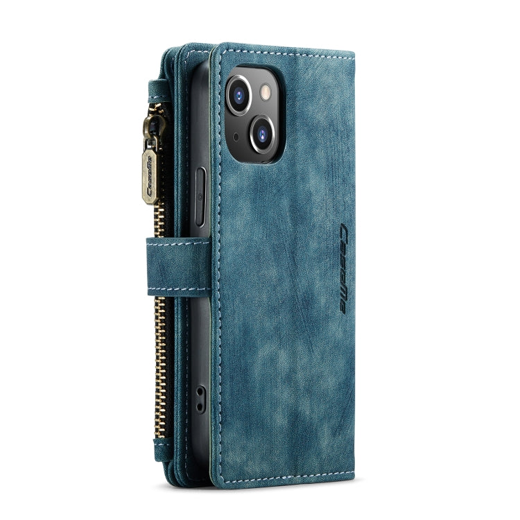For iPhone 13 mini CaseMe-C30 PU + TPU Multifunctional Horizontal Flip Leather Case with Holder & Card Slot & Wallet & Zipper Pocket (Blue) - HoMEdemic™ 