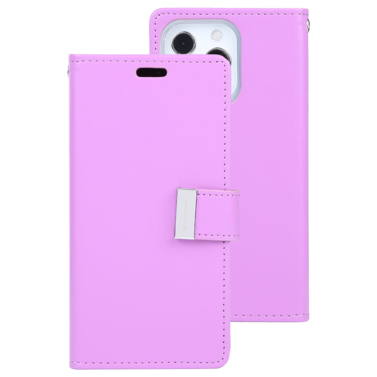 For iPhone 13 Pro GOOSPERY RICH DIARY Crazy Horse Texture Horizontal Flip Leather Case with Holder & Card Slots & Wallet (Purple) - HoMEdemic™ 