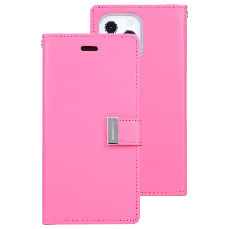 For iPhone 13 Pro GOOSPERY RICH DIARY Crazy Horse Texture Horizontal Flip Leather Case with Holder & Card Slots & Wallet (Rose Red) - HoMEdemic™ 