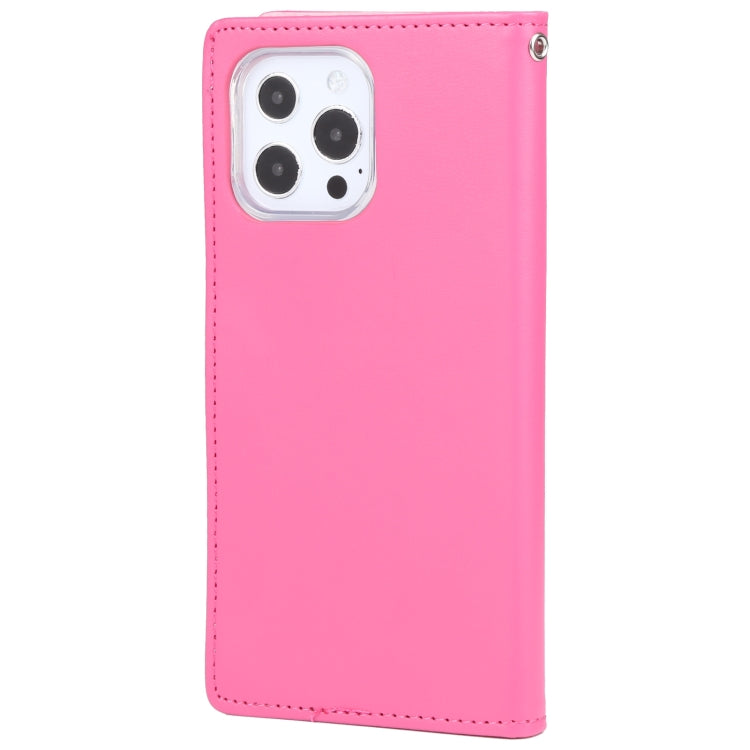 For iPhone 13 Pro GOOSPERY RICH DIARY Crazy Horse Texture Horizontal Flip Leather Case with Holder & Card Slots & Wallet (Rose Red) - HoMEdemic™ 