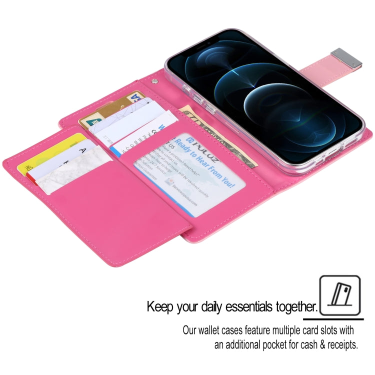 For iPhone 13 Pro GOOSPERY RICH DIARY Crazy Horse Texture Horizontal Flip Leather Case with Holder & Card Slots & Wallet (Pink) - HoMEdemic™ 