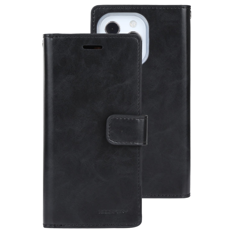 For iPhone 13 Pro GOOSPERY MANSOOR Crazy Horse Texture Horizontal Flip Leather Case with Holder & Card Slots & Wallet (Black) - HoMEdemic™ 