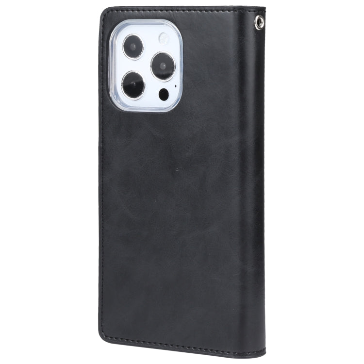 For iPhone 13 Pro GOOSPERY MANSOOR Crazy Horse Texture Horizontal Flip Leather Case with Holder & Card Slots & Wallet (Black) - HoMEdemic™ 
