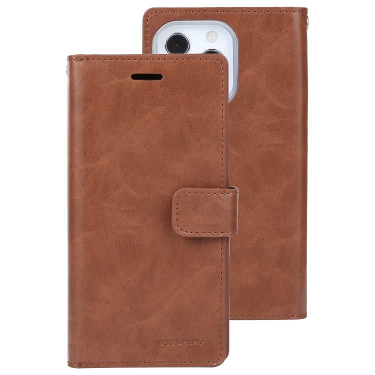 For iPhone 13 Pro GOOSPERY MANSOOR Crazy Horse Texture Horizontal Flip Leather Case with Holder & Card Slots & Wallet (Brown) - HoMEdemic™ 