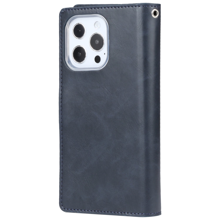 For iPhone 13 Pro GOOSPERY MANSOOR Crazy Horse Texture Horizontal Flip Leather Case with Holder & Card Slots & Wallet (Dark Blue) - HoMEdemic™ 