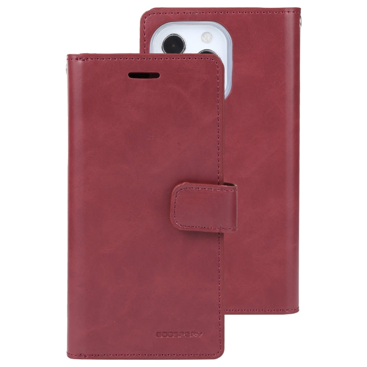 For iPhone 13 Pro GOOSPERY MANSOOR Crazy Horse Texture Horizontal Flip Leather Case with Holder & Card Slots & Wallet (Wine Red) - HoMEdemic™ 