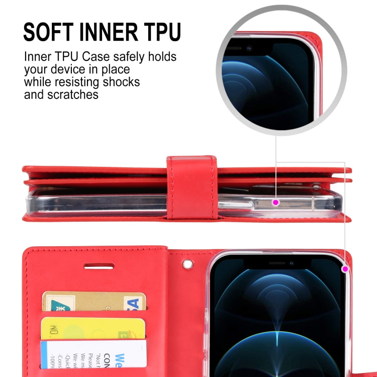 For iPhone 13 Pro GOOSPERY MANSOOR Crazy Horse Texture Horizontal Flip Leather Case with Holder & Card Slots & Wallet (Red) - HoMEdemic™ 